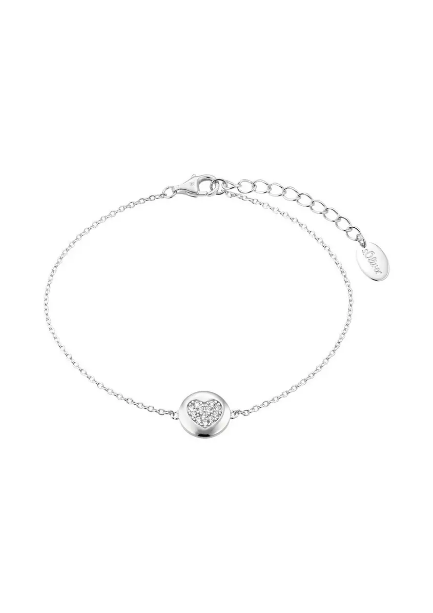 Silber-Armband mit kreisrundem Herz-AnhÃ¤nger
