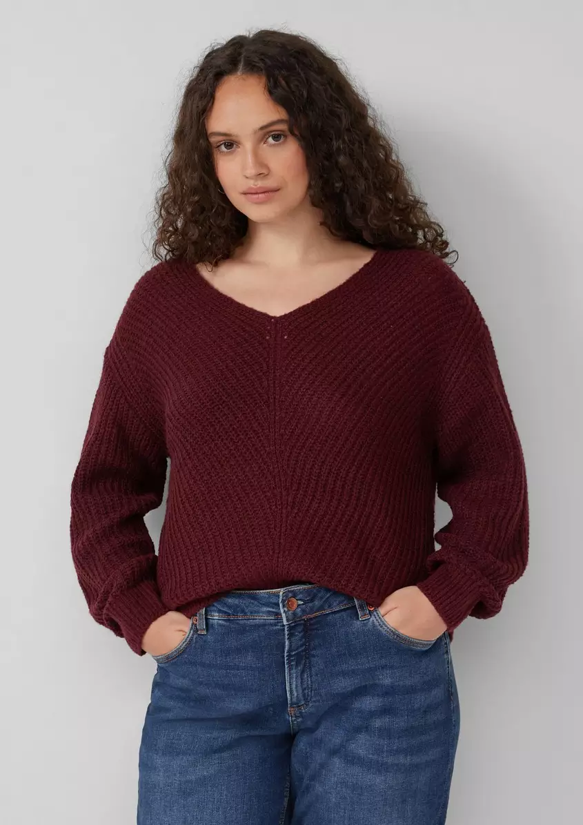 Melierter Pullover mit Ã¼berschnittener Schulter