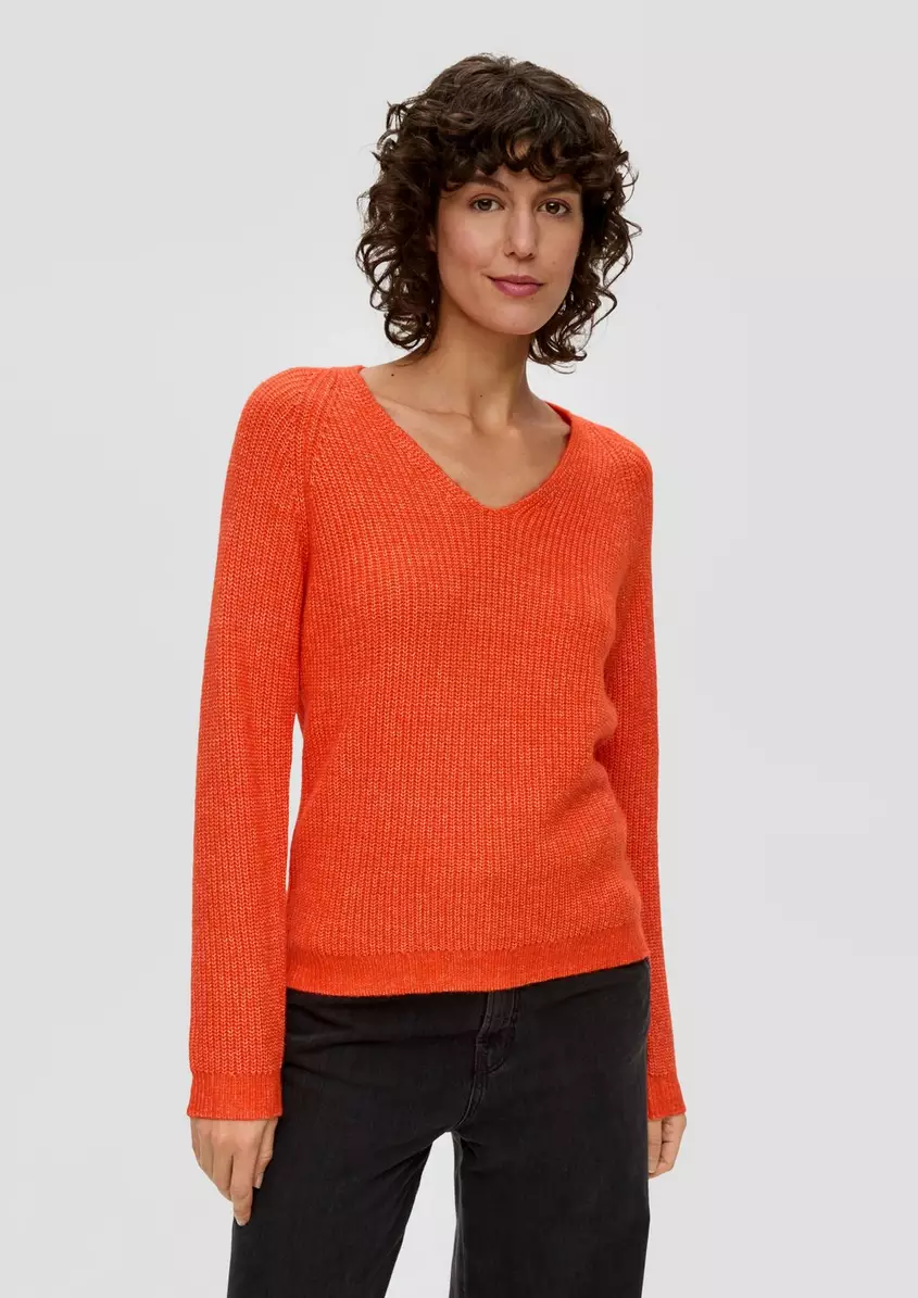 Strickpullover mit Rippstruktur