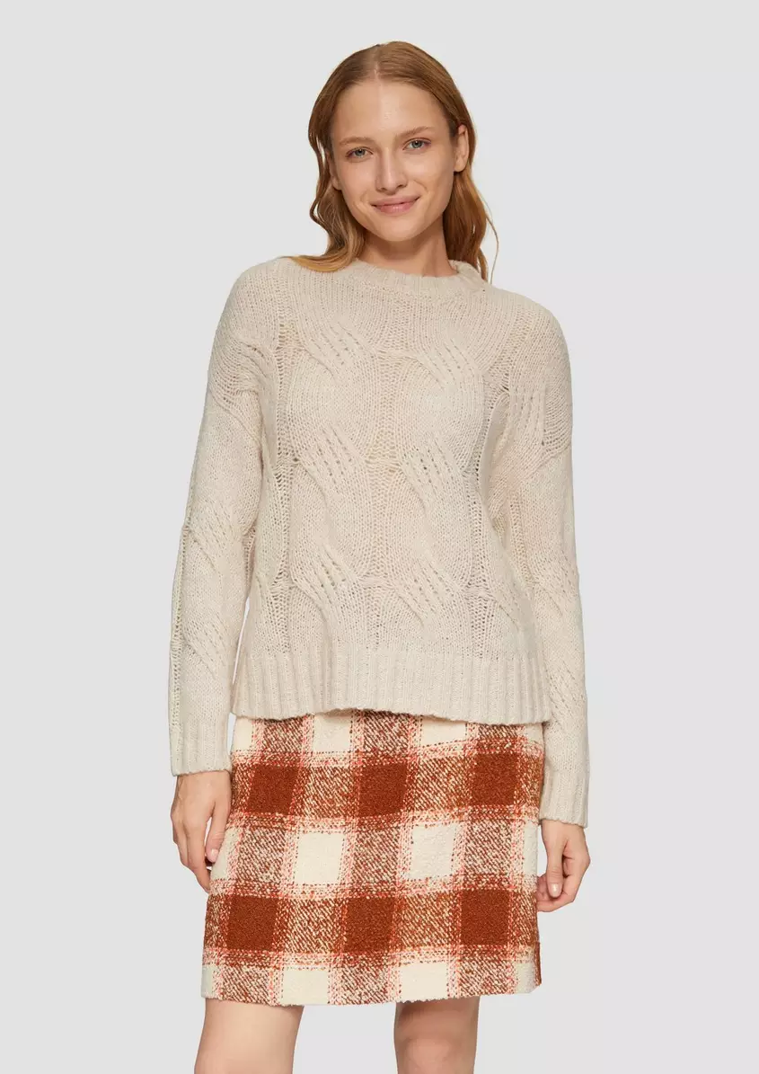 Zopfstrickpullover im Relaxed Fit