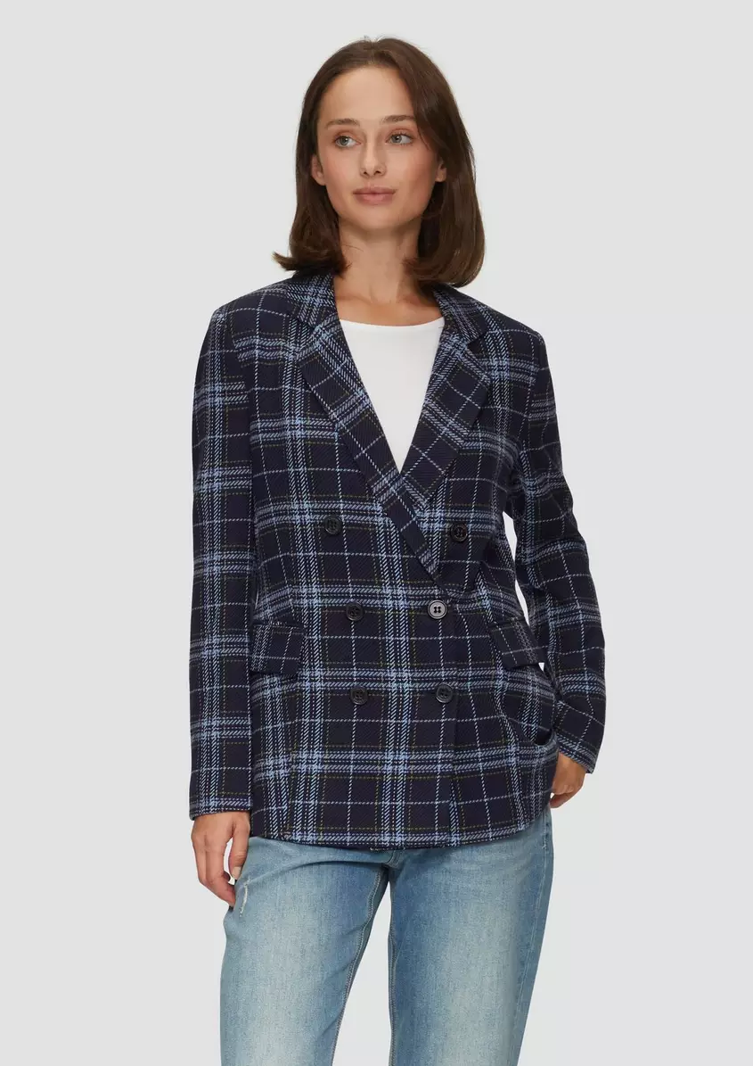 Langer Twillblazer mit Karomuster