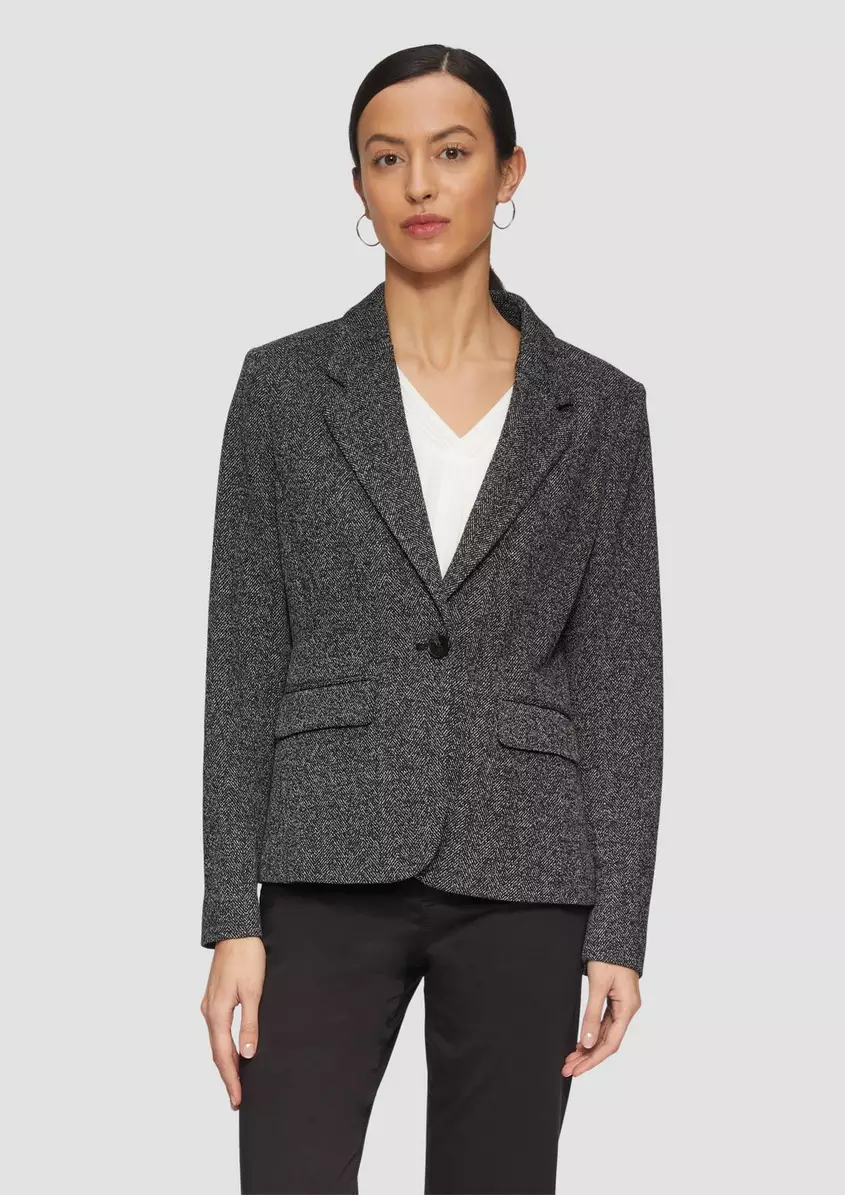 Schmal geschnittener Blazer aus Interlockjersey
