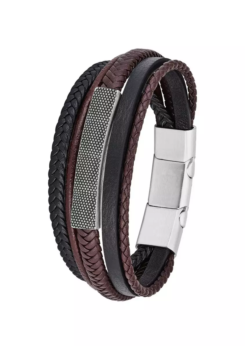 Armband aus Leder und Edelstahl