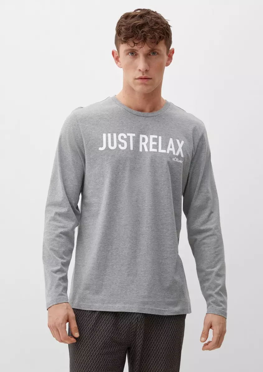 Pyjama-Shirt mit Schriftprint