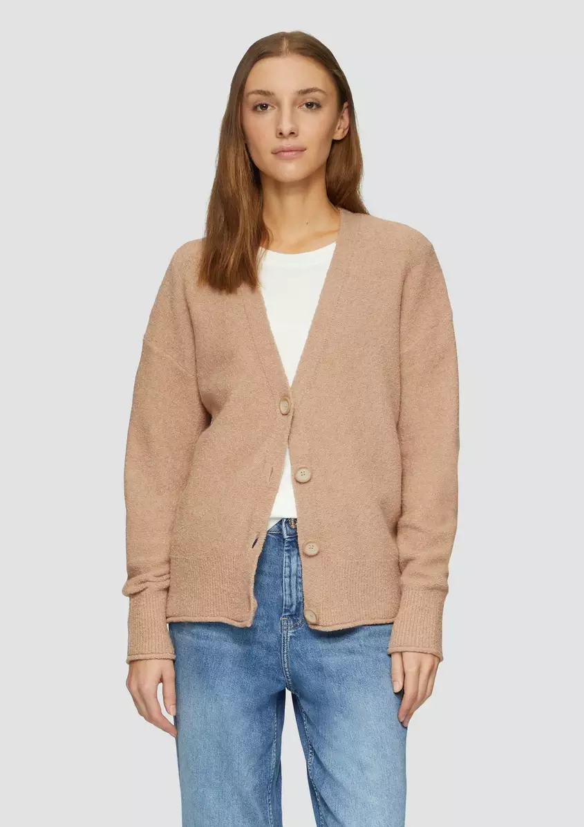 Strickjacke aus Baumwoll-BouclÃ©