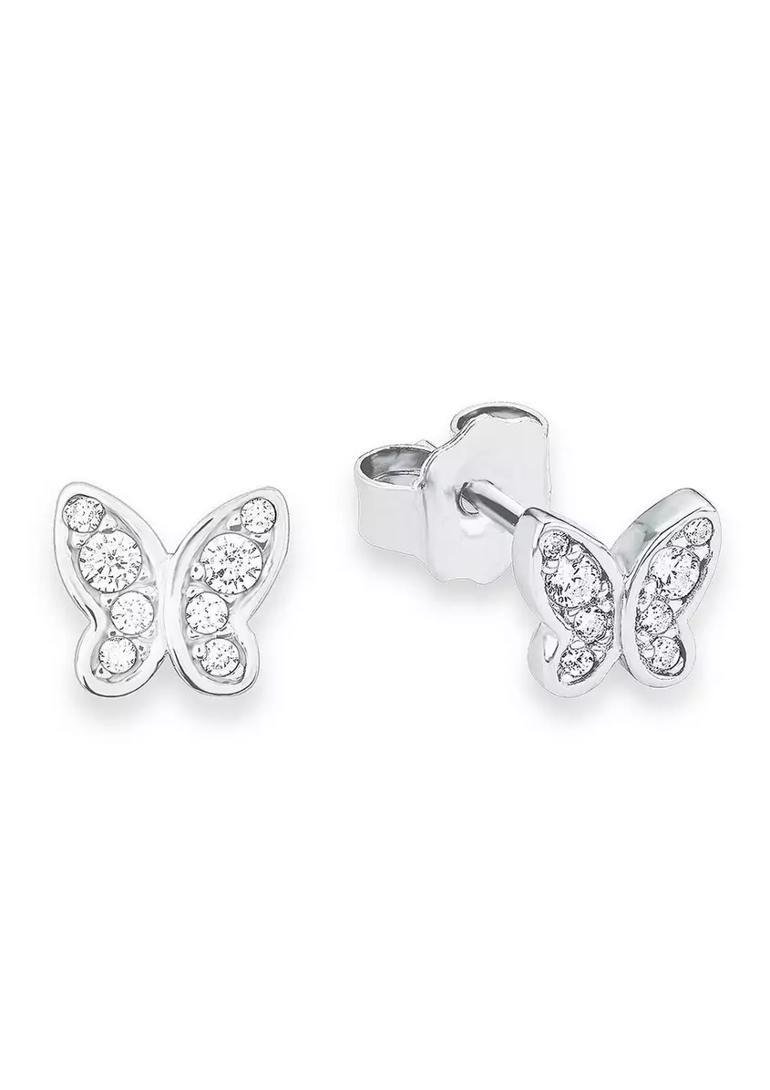 Schmetterling-Ohrringe aus Silber