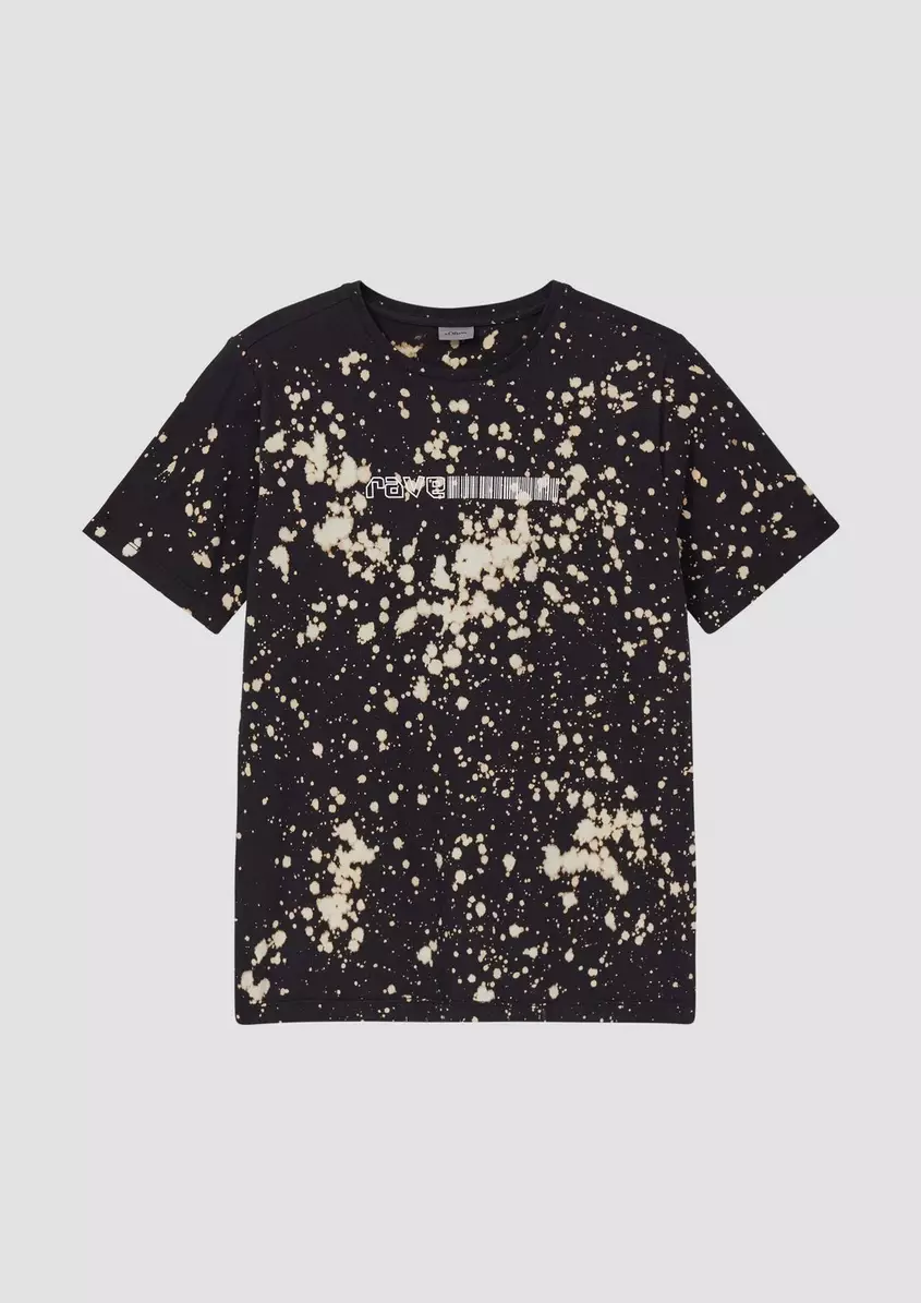 Jersey-T-Shirt mit Garment Dye und Print