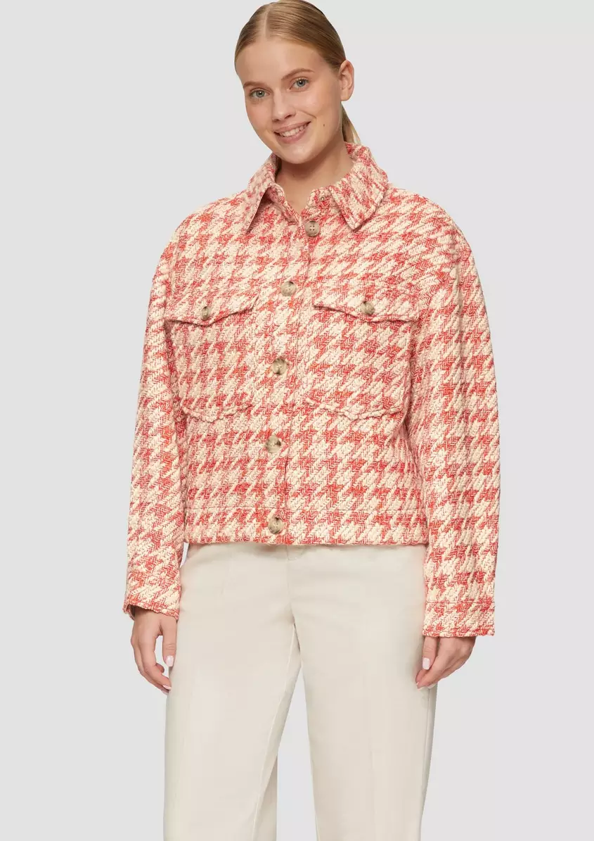 Gemusterte BouclÃ©-Jacke