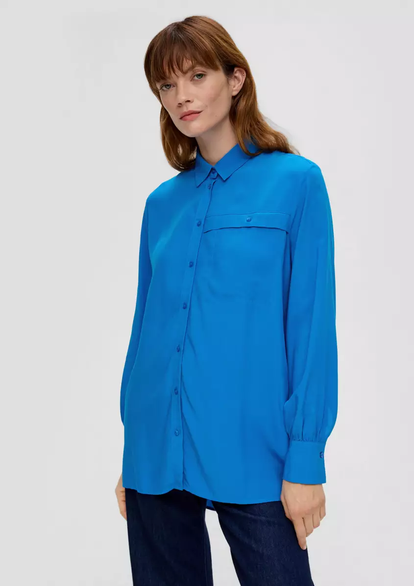 Longbluse aus reiner Viskose