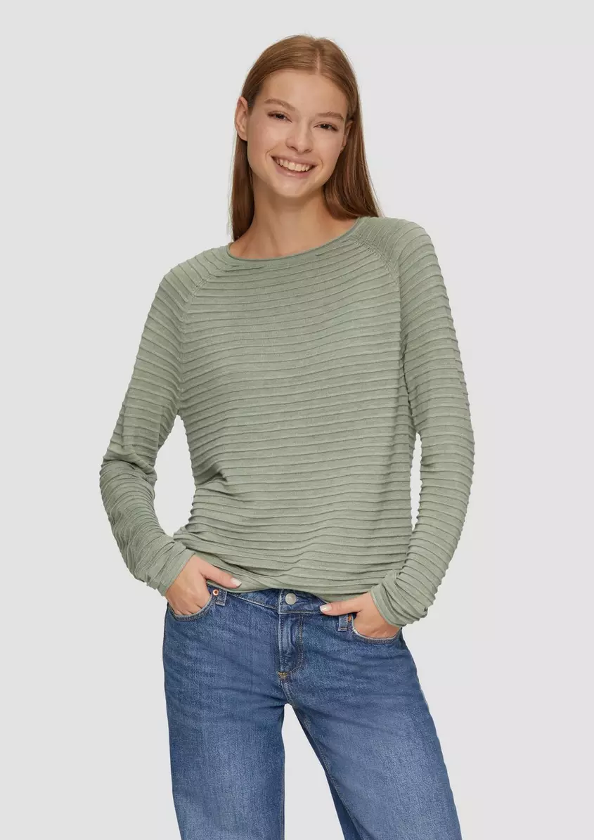 Pullover mit Strukturmuster aus Viskosemix