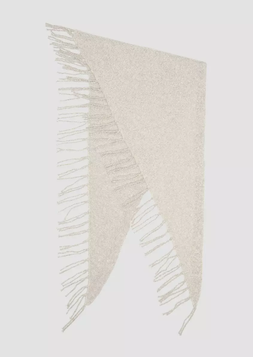 BouclÃ©-Tuch mit Fransen