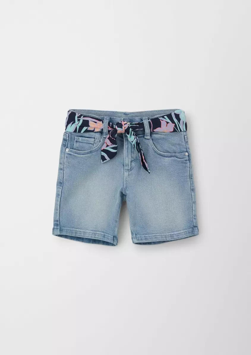 Jeans-Bermuda / Loose Fit / Super High Rise / Wide Leg / BindegÃ¼rtel