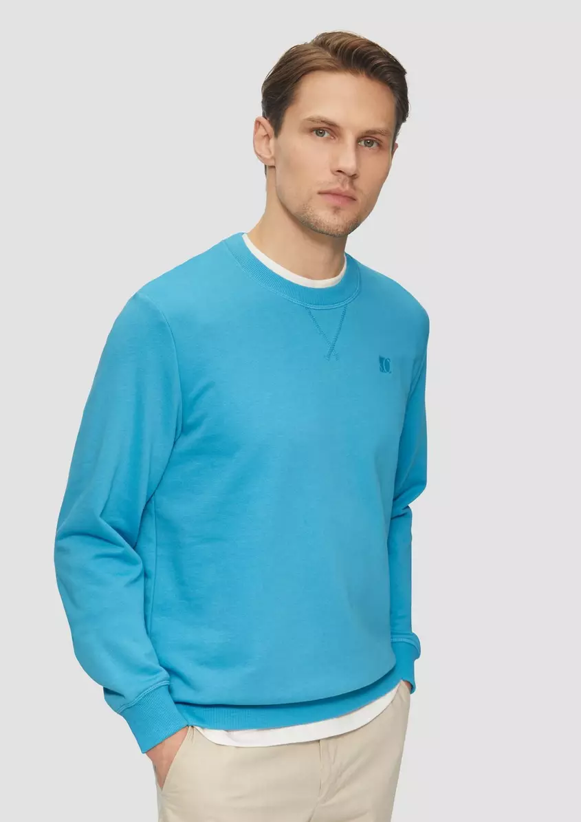 Crew Neck-Sweatshirt aus Baumwollmix mit Logo-Stickerei