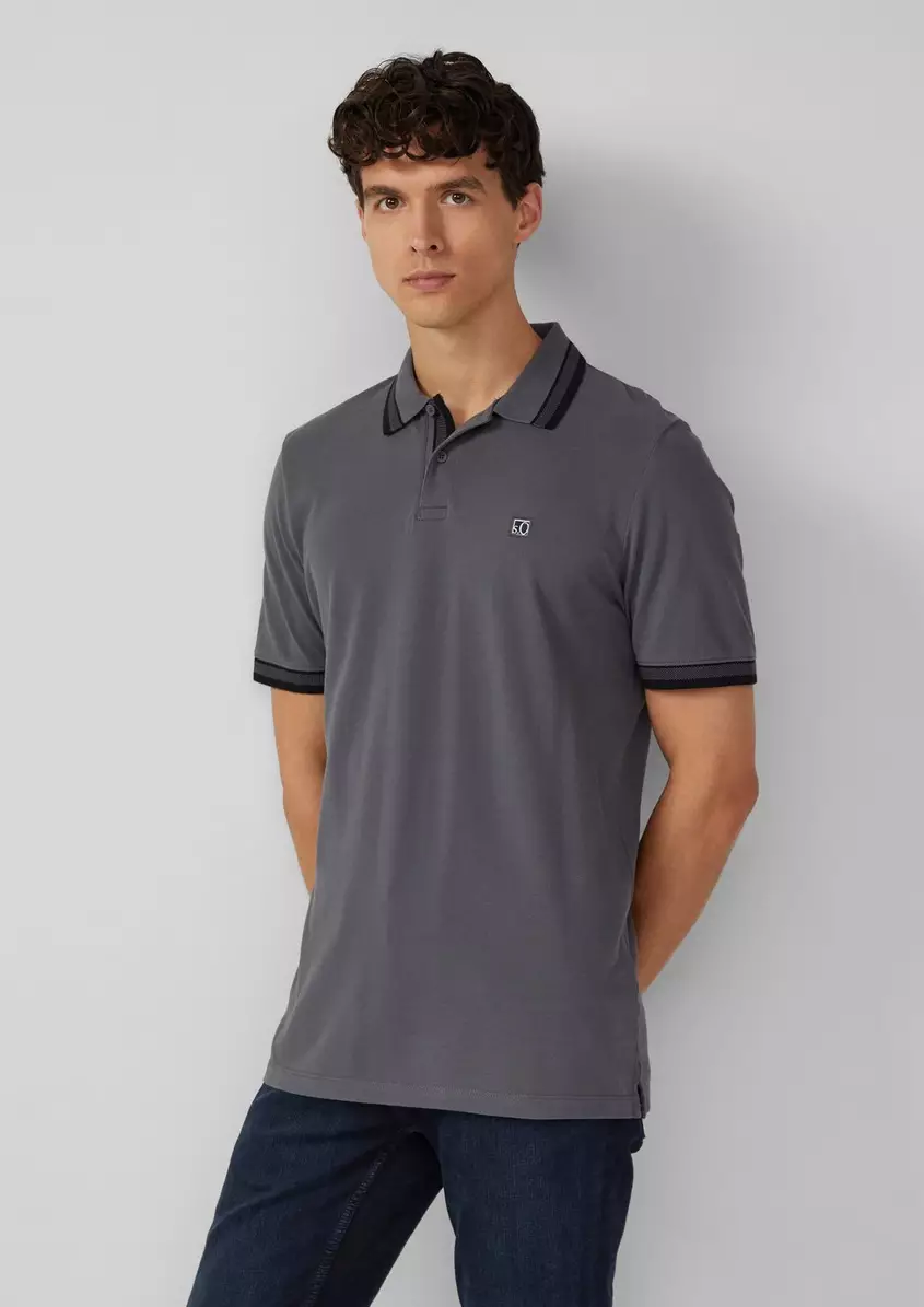 Poloshirt aus BaumwollpiquÃ© mit Kontrast-Details