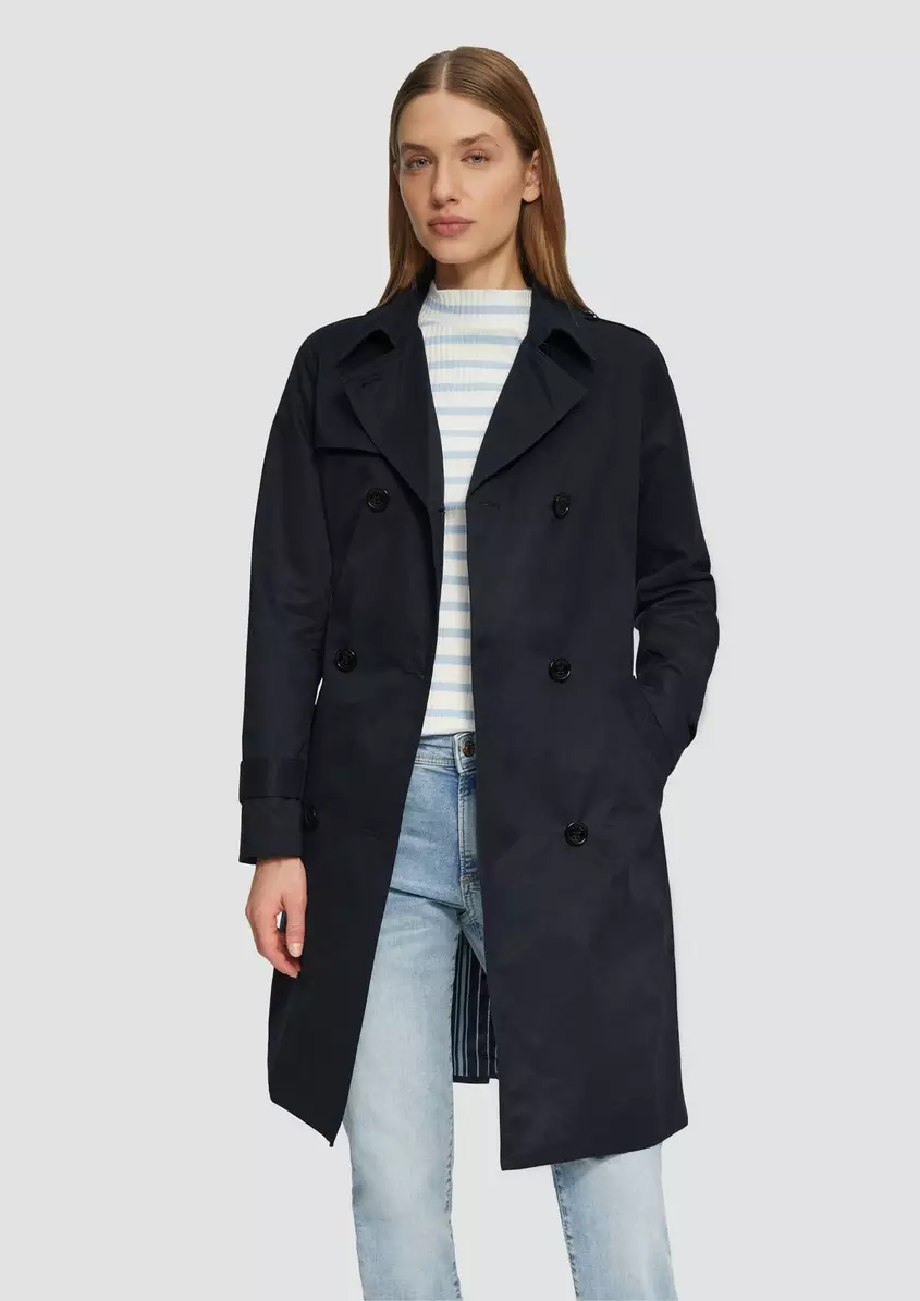Trenchcoat mit Streifen-Futter
