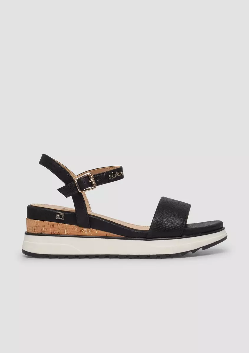 Slingback-Sandalen mit Keilabsatz