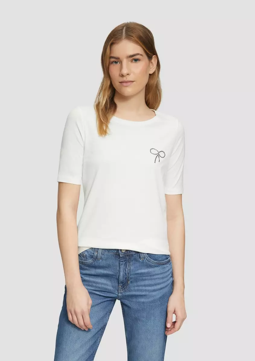 Jersey-T-Shirt im Slim Fit mit Frontprint