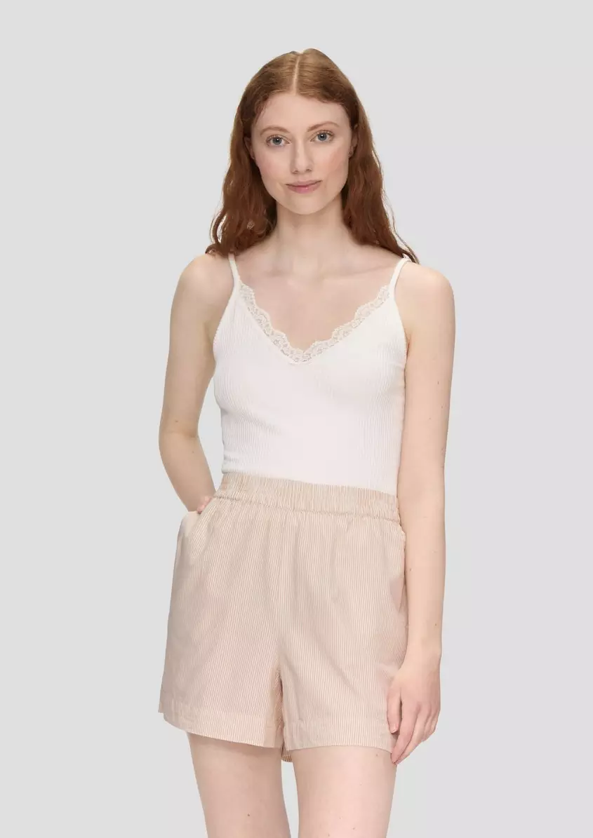 Regular: Gestreifte Shorts mit Elastikbund