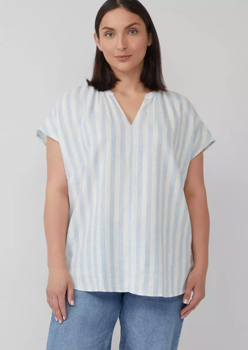 Ãrmellose Bluse aus Leinenmix im Relaxed Fit