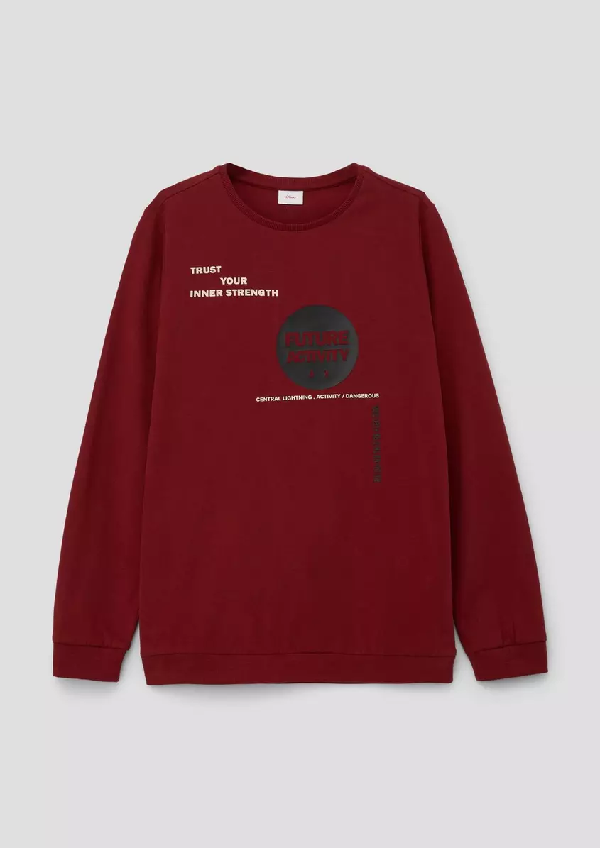 Longsleeve mit gummiertem Frontprint