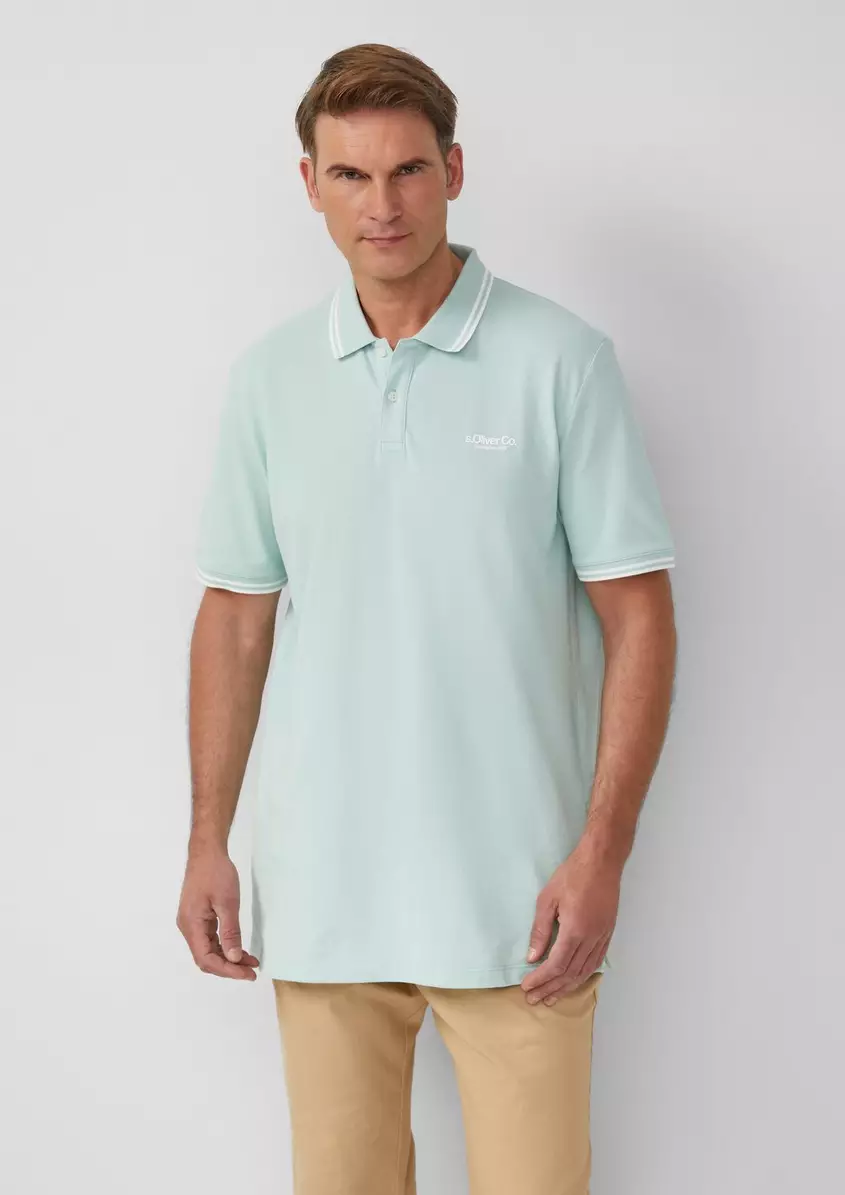 PiquÃ©-Poloshirt mit Kontrastdetails und Logo