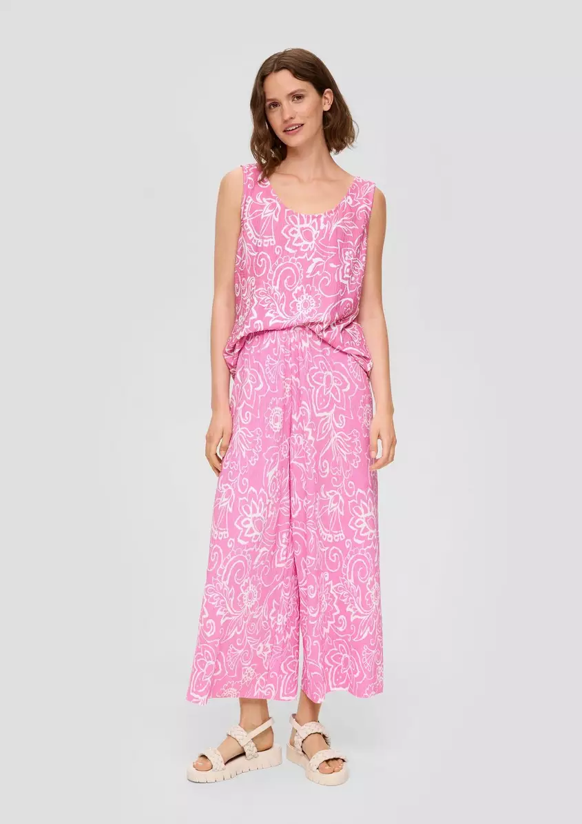Plissierte Wide-Leg-Hose mit Elastikbund