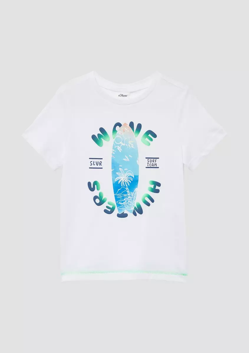 T-Shirt aus Baumwolle mit gummiertem Frontprint