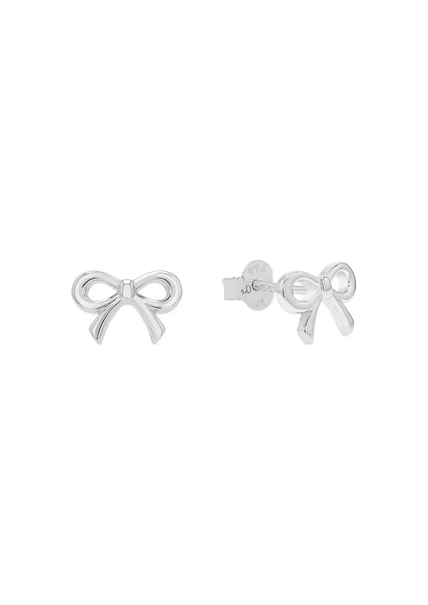 Silber-Ohrringe im Schleifen-Design