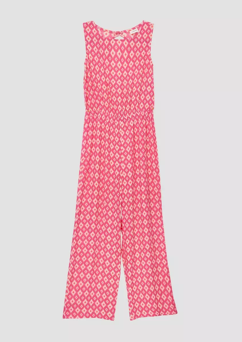 Jumpsuit aus Crinkled Viskose im Loose Fit mit RÃ¼cken-Cut-Out