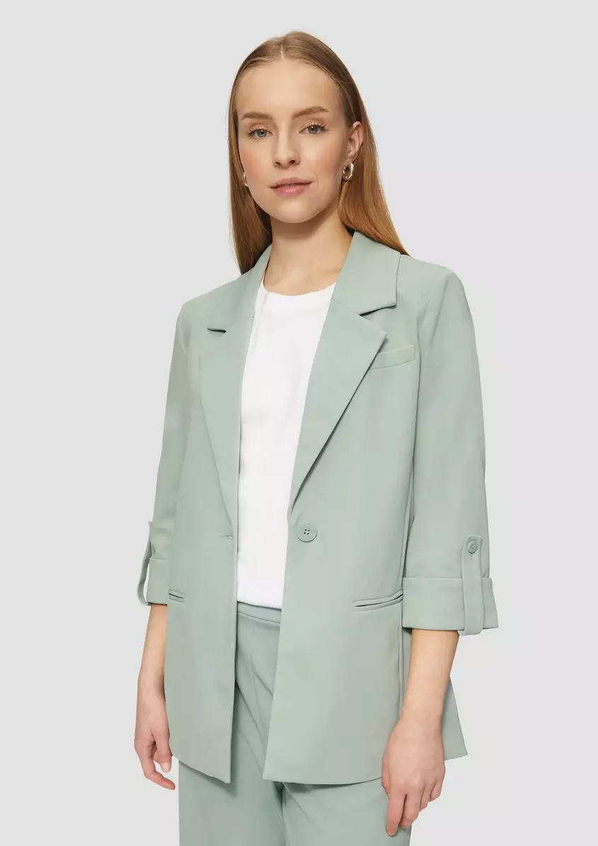 Interlock-Blazer mit Krempelarm