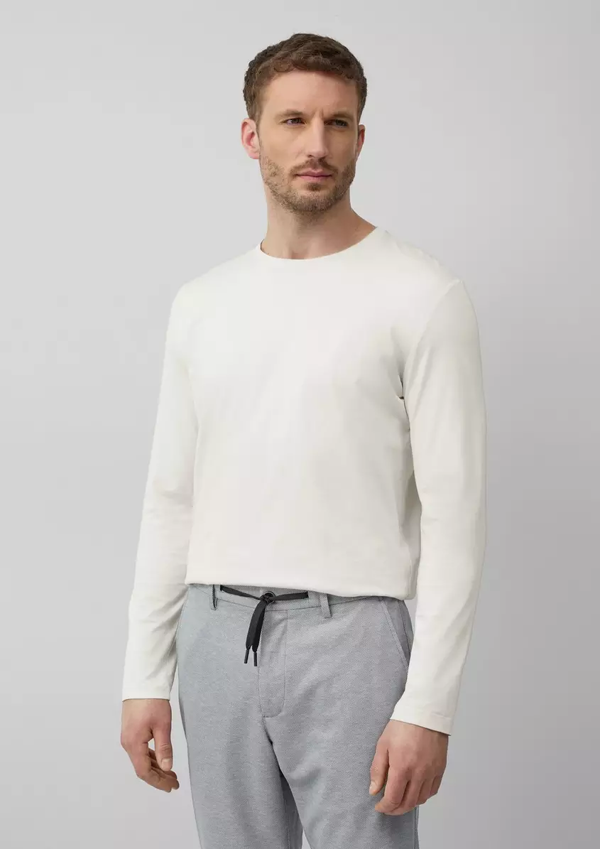 Langarmshirt aus merzerisierter Baumwolle mit Crew Neck