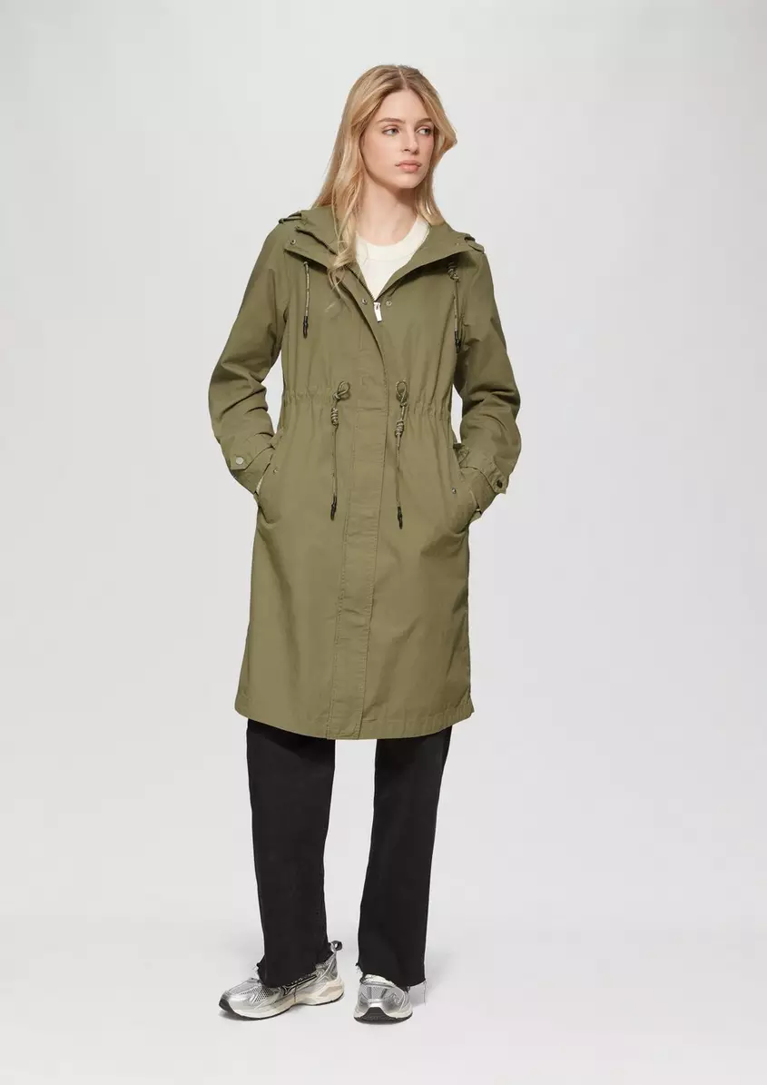 Kapuzenparka aus Baumwolle mit Tunnelzug in der Taille