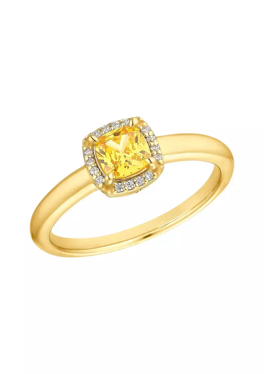 Vergoldeter Ring mit Zirkonia-Stein