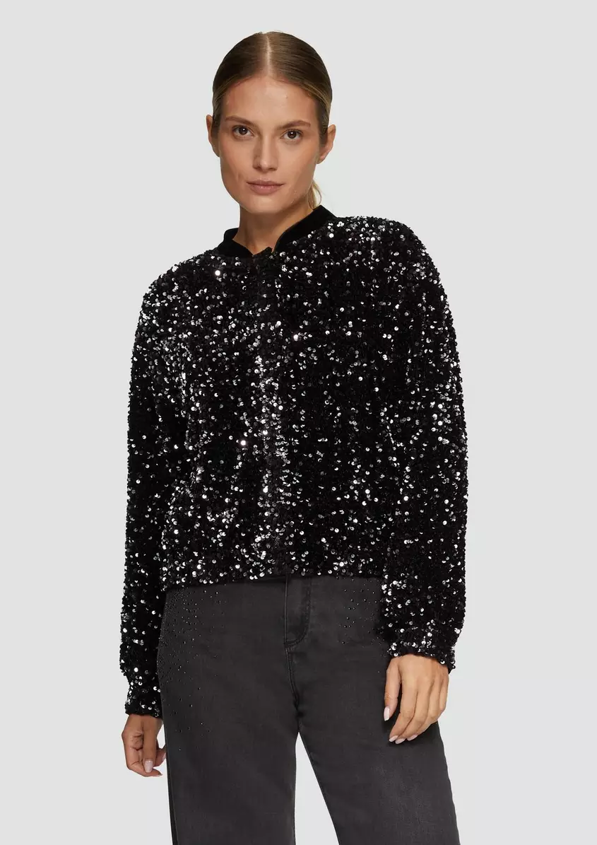 Samtblouson mit Pailletten