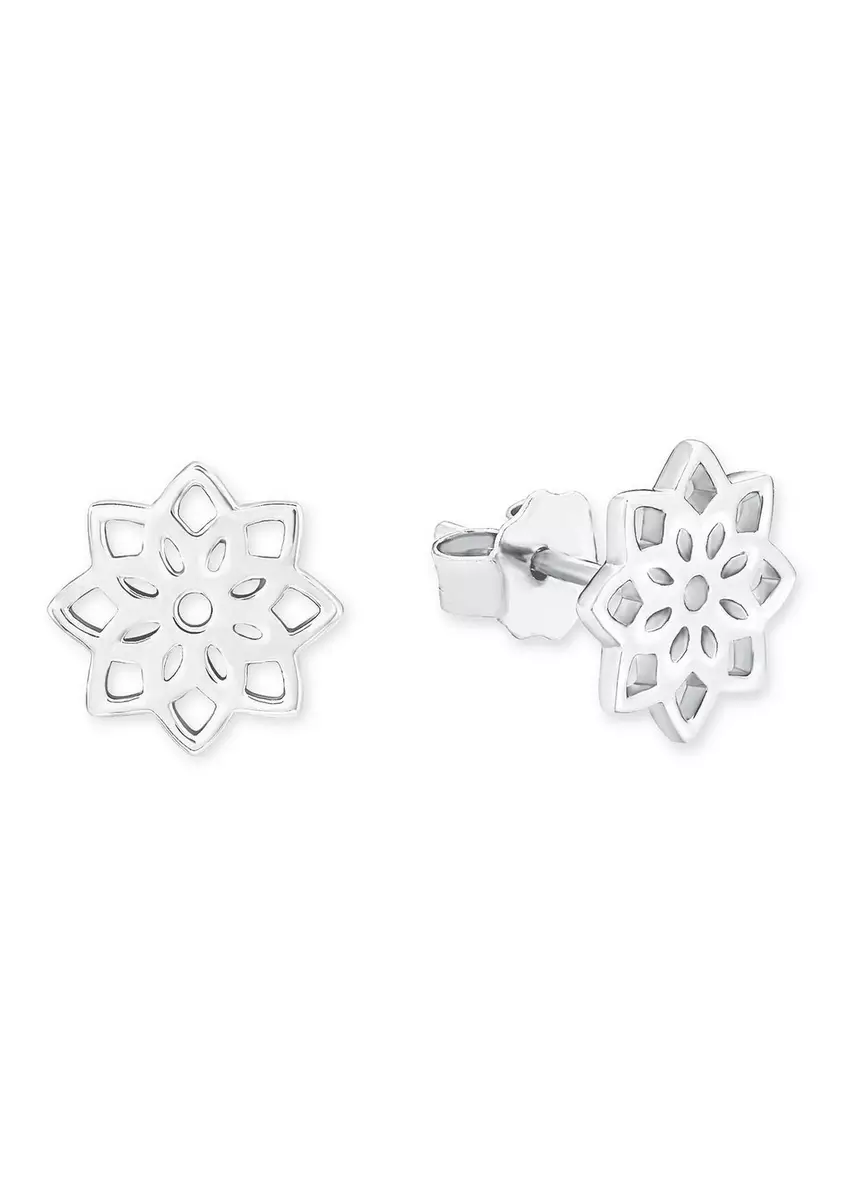 Silberne Ohrstecker Blume