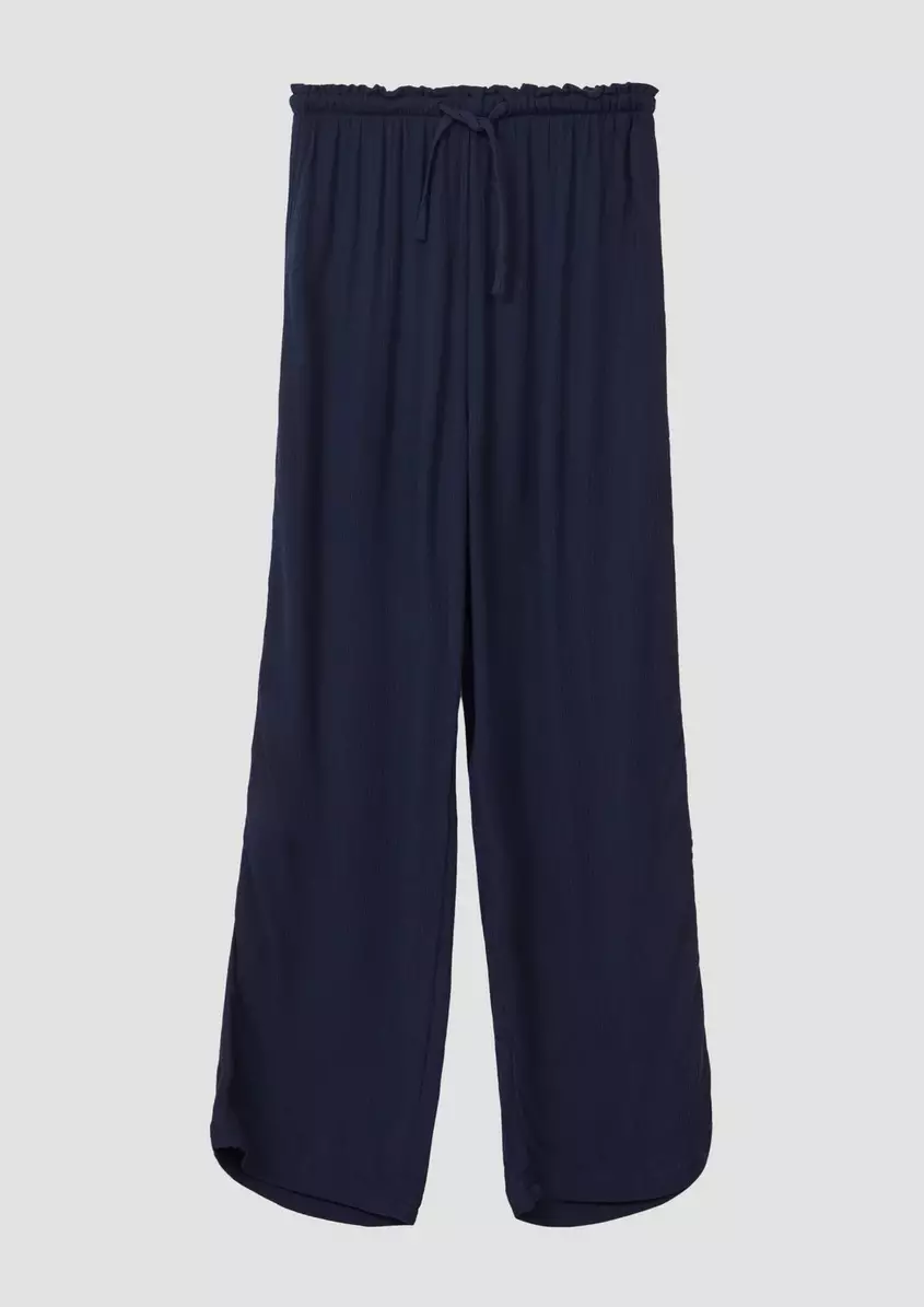 Wide-Leg-Hose aus crinkled Viskose