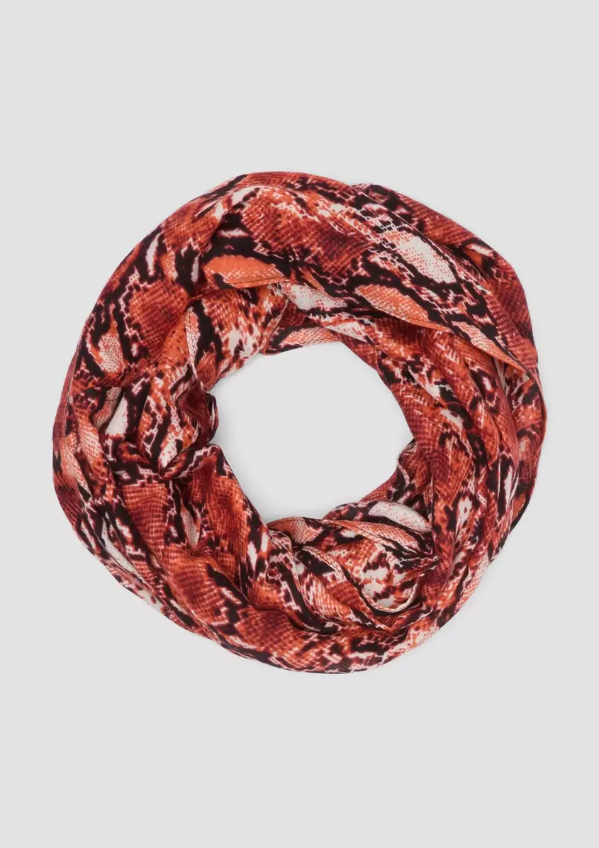 Loop-Schal mit All-over-Print in Schlangenoptik