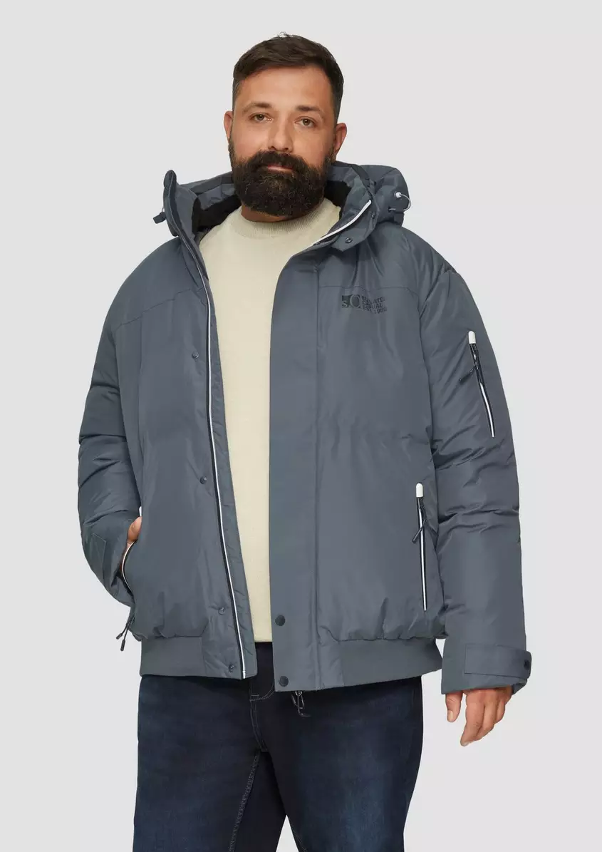 Wasserabweisender wattierter Blouson mit Kontrast-Details