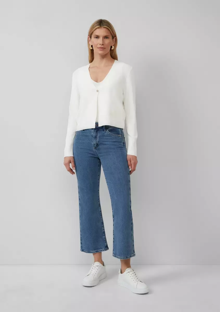 Crop-Jeans Selina / Slim Fit / High Rise / Flared Leg / Nieten-Details