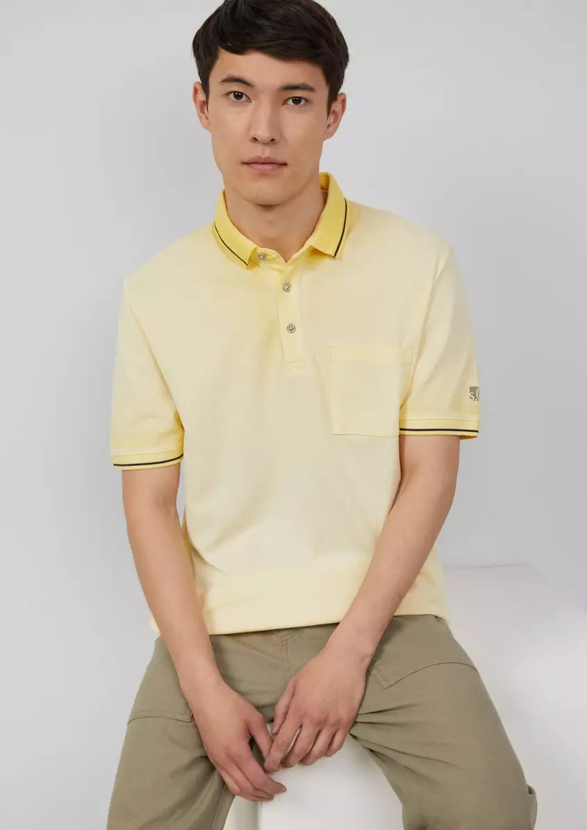 PiquÃ©-Poloshirt mit Waschung und Brusttasche
