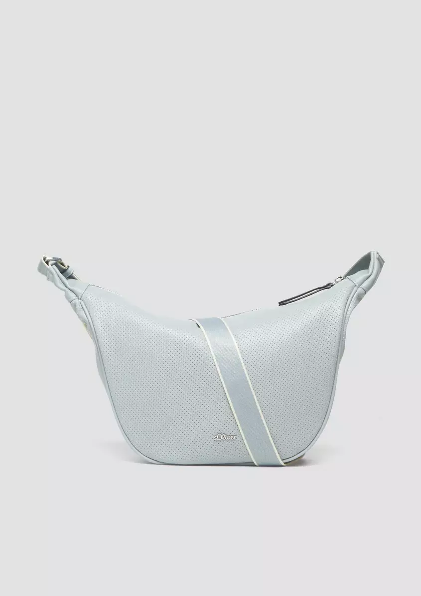 Schulter-Tasche mit Lochmuster und Logo-Detail