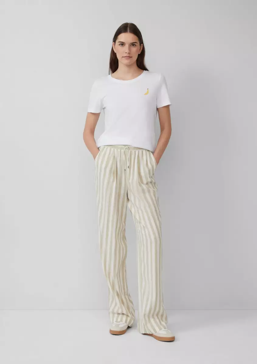 Leichte Leinenmix-Hose mit Elastikbund