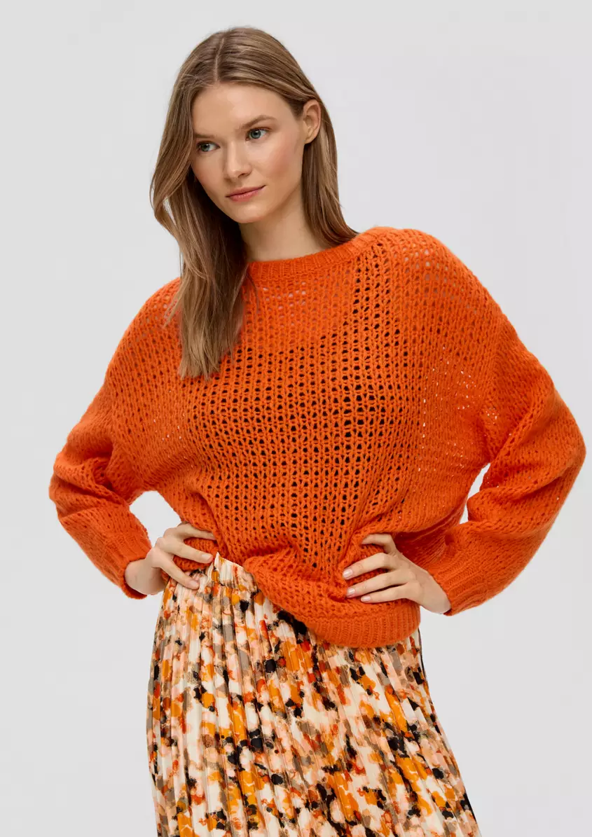 Strickpullover mit Stehkragen