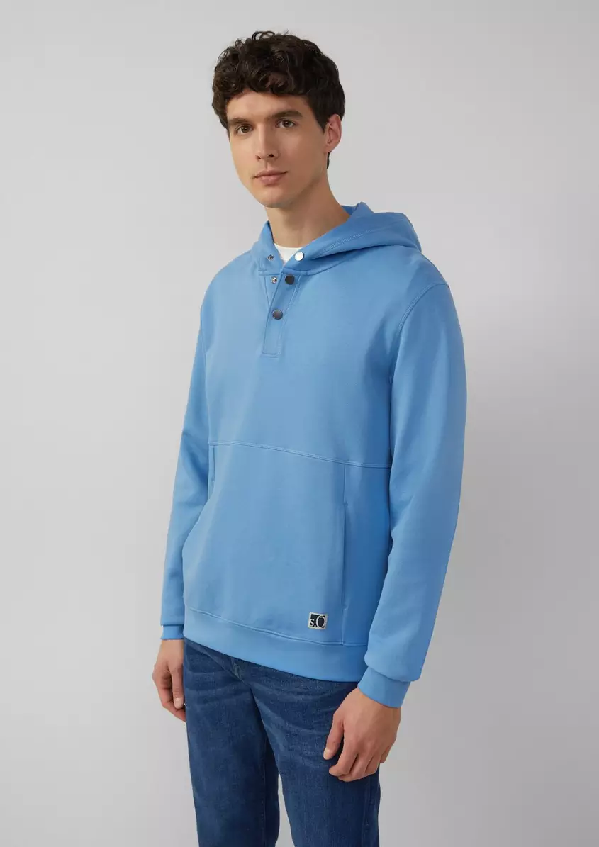 Strukturierter Hoodie mit DruckknÃ¶pfen und KÃ¤ngurutasche