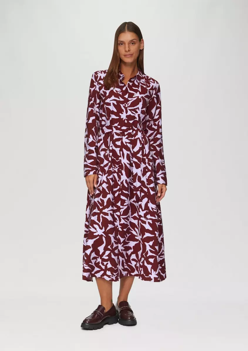 Midi-Kleid aus Viskose mit Eingrifftaschen