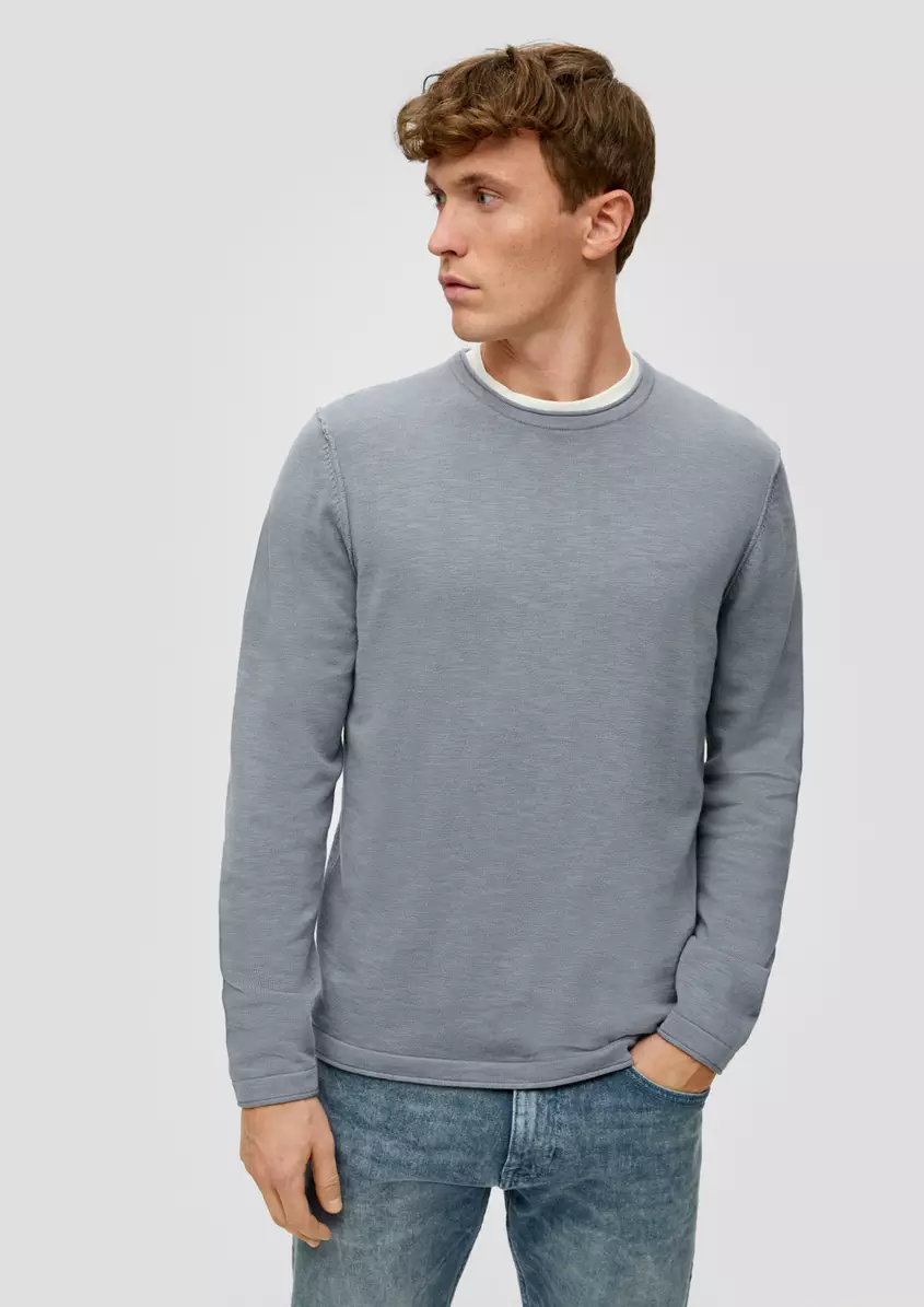 Strickpullover mit Rollkante