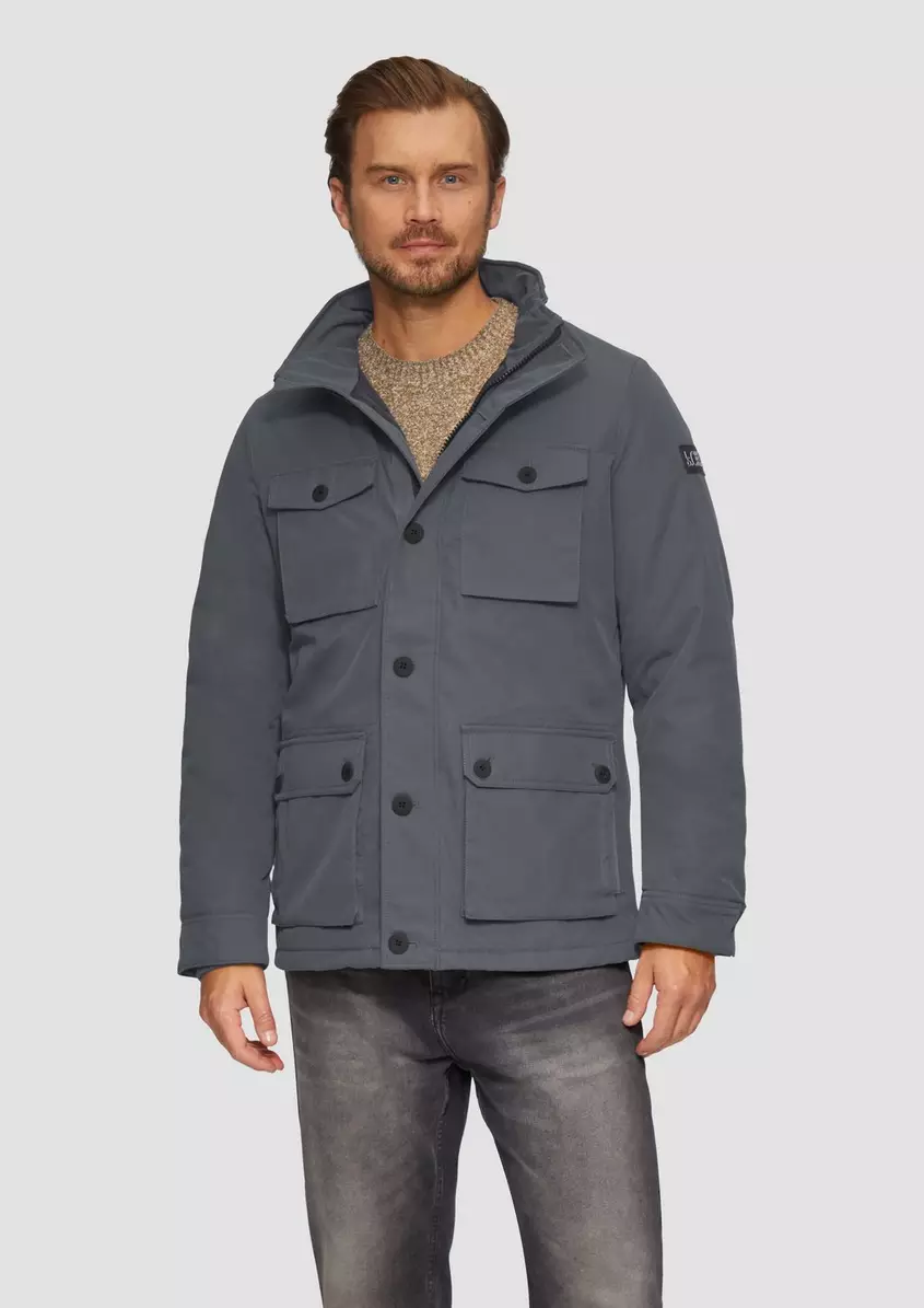 GefÃ¼tterte Jacke mit aufgesetzten Taschen im Utility-Stil