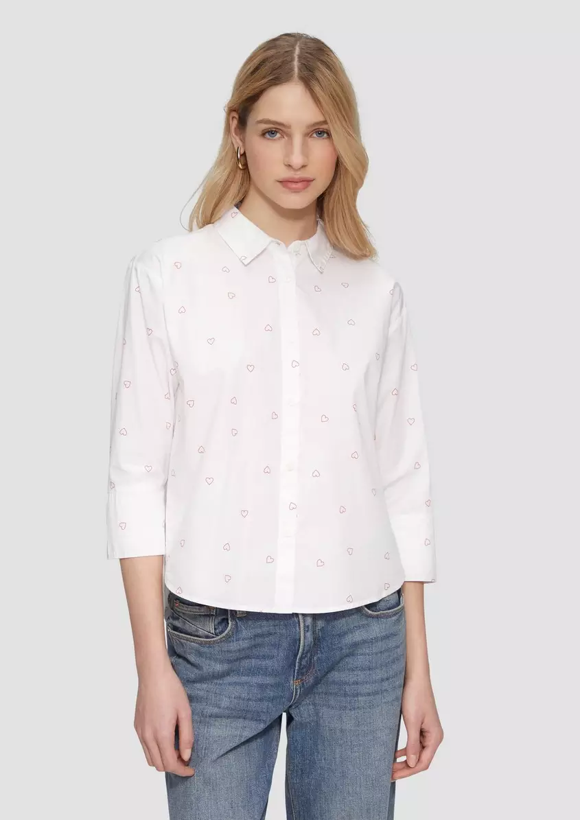 Baumwollbluse mit All-over-Print