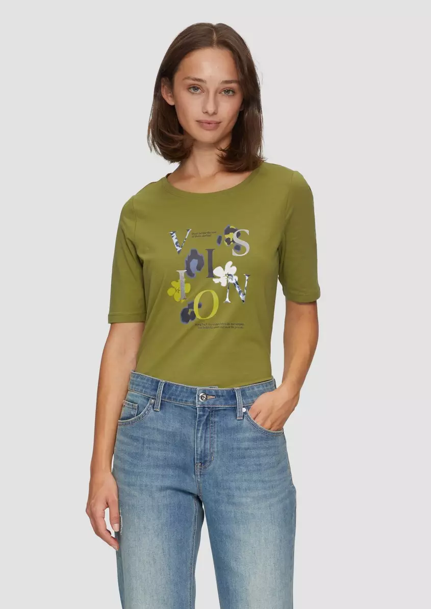 Elastisches T-Shirt mit Frontprint