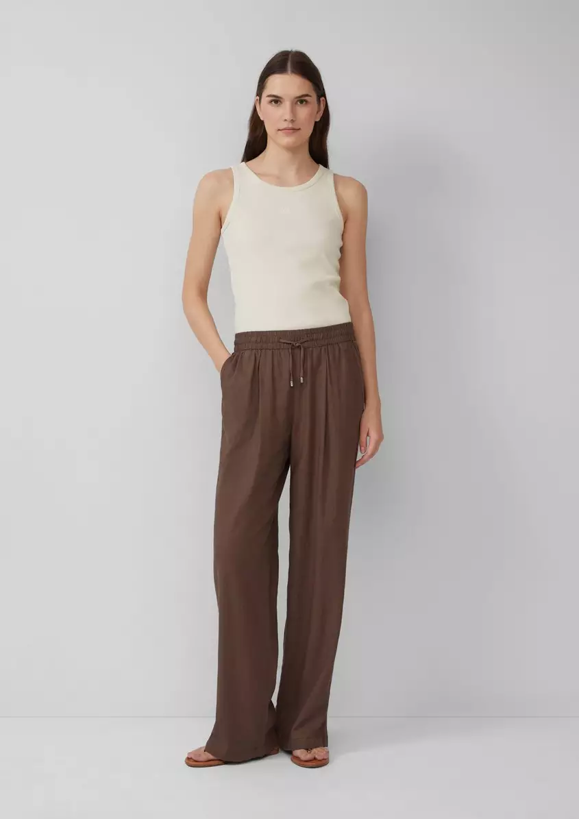 Leichte Leinenmix-Hose mit Elastikbund